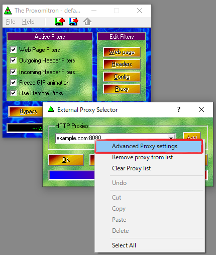 Proxy 認証情報を設定する。